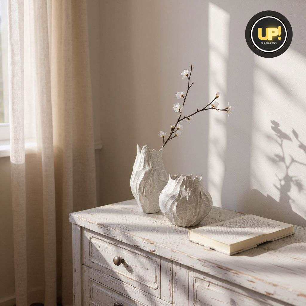 Stone-like vase duo