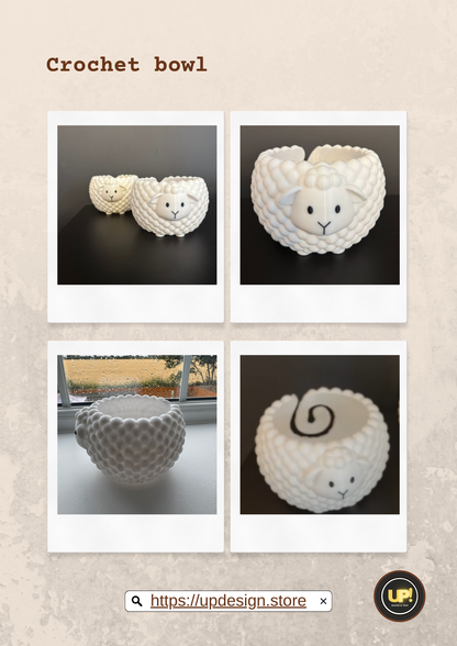 Sheep Crochet Bowl